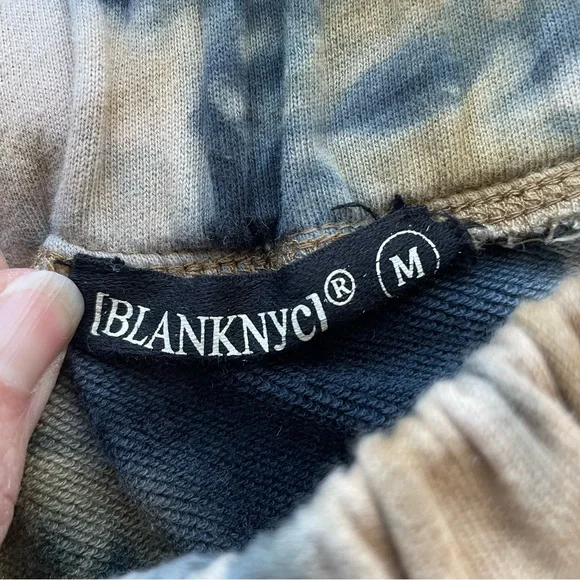 BLANKNYC Hand Dyed Bleached Pull-on Joggers Tan & Navy Sz Medium - Picture 14 of 14